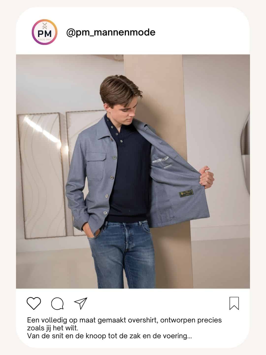 Overshirt voor heren, op maat gemaakt in stoer design, perfect voor elke gelegenheid.