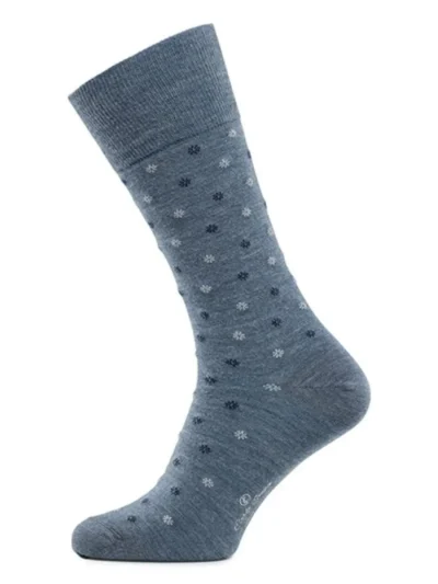 CARLO LANZA Carlo Lanza Light Blue flower socks Men wool
